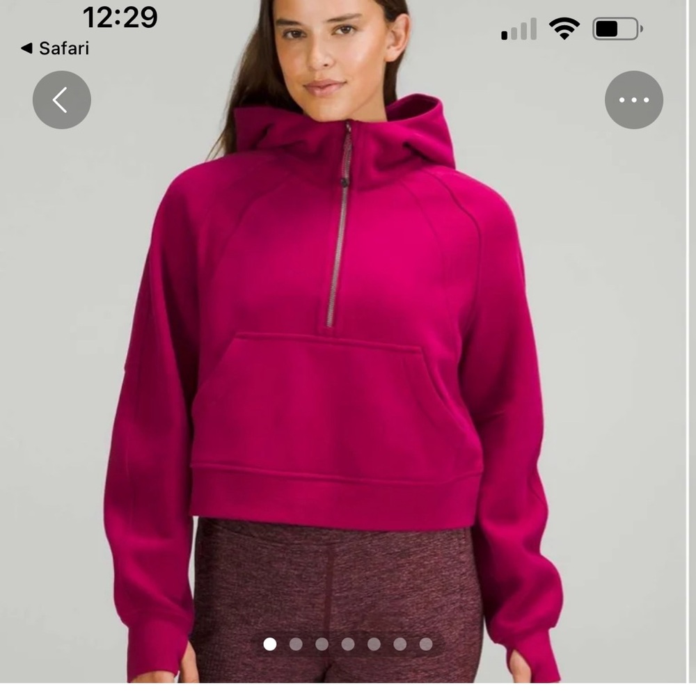 Lululemon oversized Scuba Half Zip in Pomegranate M/L.